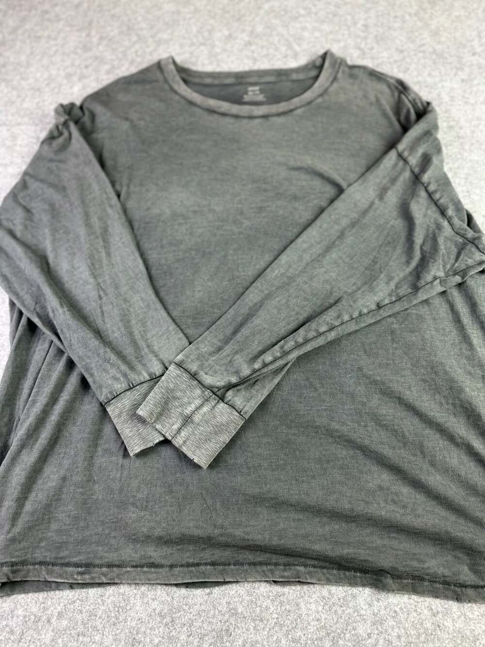 Aerie Long Sleeve Washed Crewneck T-Shirt Gray XXL